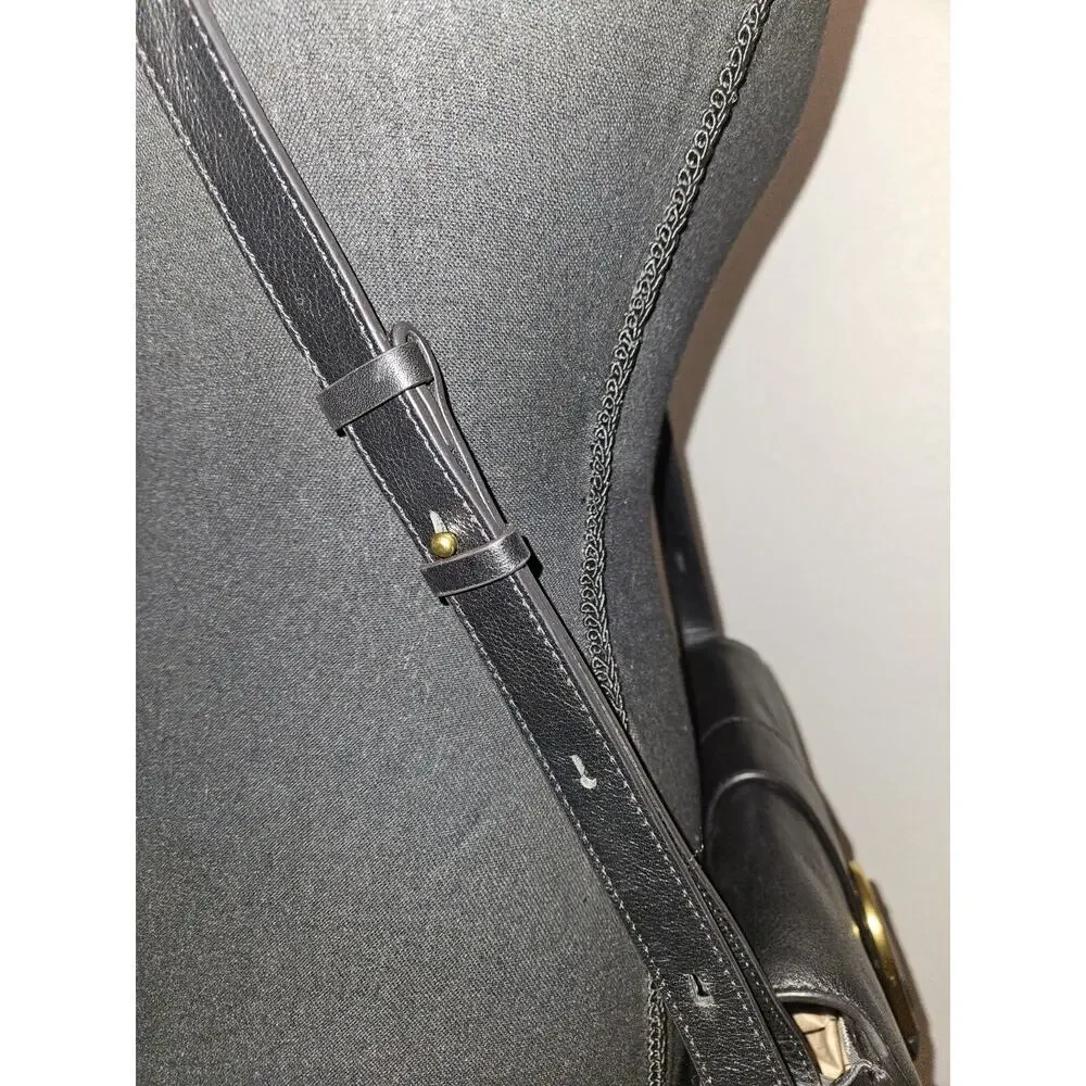 Fossil Wiley leather Saddle Bag Crossbody Black 9.5x8.5x4
